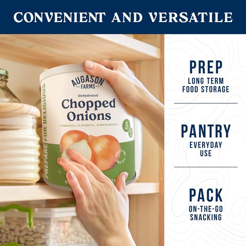 Augason Farms Dehydrated Chopped Onions Can, Emergency Food Supply, Everyday Meals, 130 Servings
