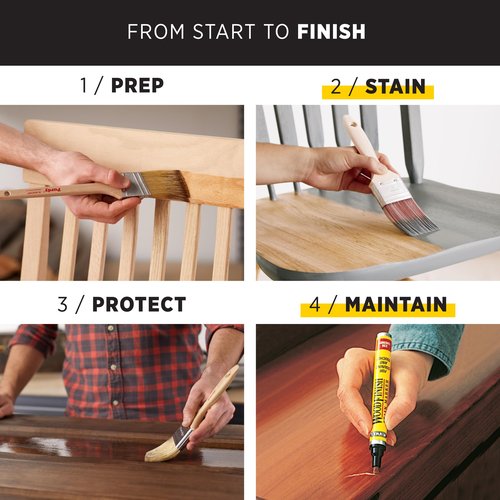 Minwax Wood Finish 227644444, 1/2 Pint, True Black