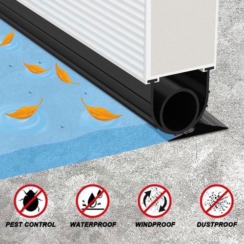 Jin&Bao Garage Door Bottom Weather Stripping Rubber Seal with T-Ends 5/16" - Protect Your Garage from Weather, Insects, and Dust with Premium Garage Door Draft Stopper（16FT, Black）