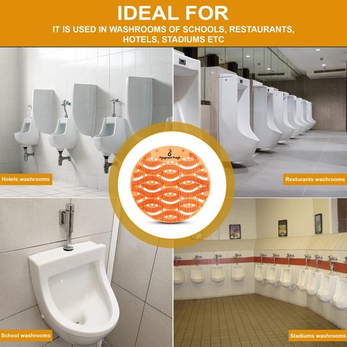 Urinal Screen Deodorizer (50Pack) Anti Splash Long Lasting Fragrance Urinal Cakes Eliminate odours Keeps Bathroom fresh- For Public and Private restrooms-Multiple Use-Orange Citrus