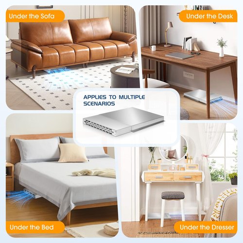 SHUUNDI Air Vent Extender for Under Furniture,Heavy-Duty 1.0mm Aluminum Alloy Floor Vent Deflector, Up to 12" Wide, Extends from 16.5"- 32", High Temp Resistance 570°F, Non-Flammable & No Odor