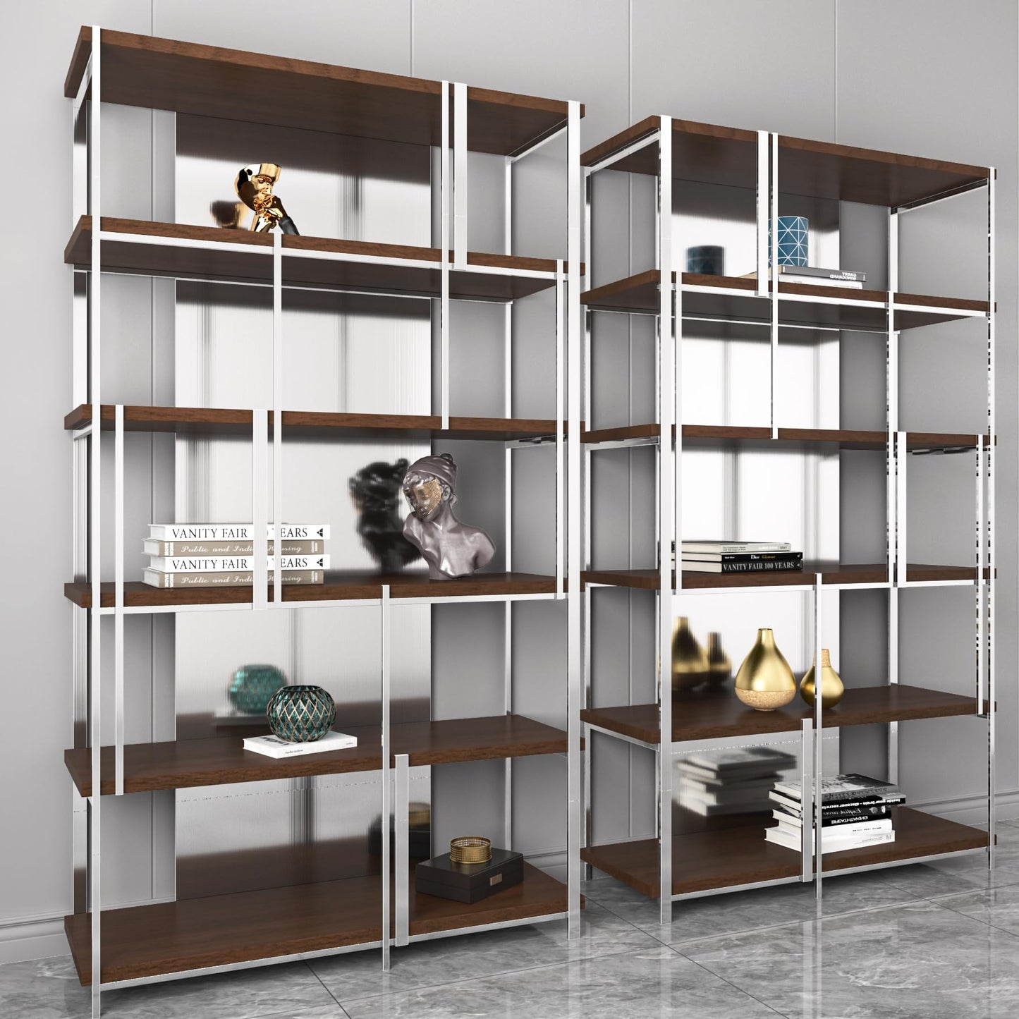 HelloWall Silver Brushed Nickel Mirror Frame Border Peel and Stick Metal Molding Trim Removable Wall Trim Borders Stainless Steel Wallpaper Border for Fireplace Stainless Steel Mirror Borders 3"x197"