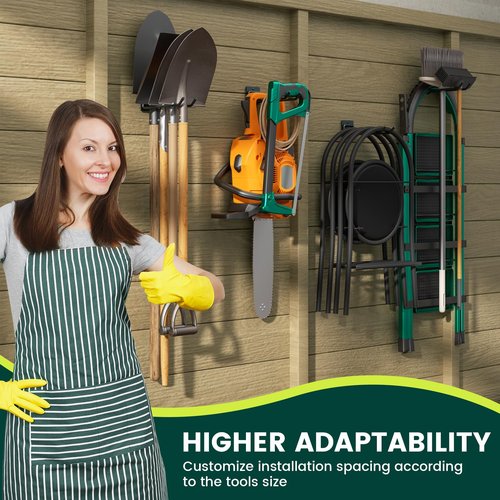 zacurter Garden Tool Organizer Rack, Wall Mount Garage Tool Organizer Storage Hook for Yard Shed, Metal Garage Garden Tool Hanger for Lawn Organizer Holds Shovel,Rakes,brooms,Hoses 2 Pack