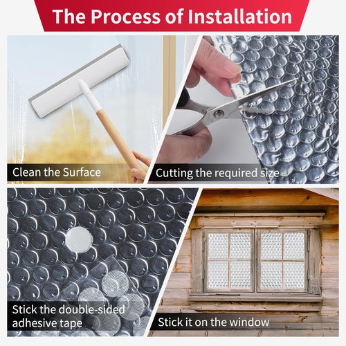 Aggsound Reflective Bubble Insulation Sheet, 23.6 in X 10FT Aluminum Foil Bubble Shield, Aluminum Foil Window Insulation for Winter and Summer, Garage Door, Roof, Car, RV，3mm