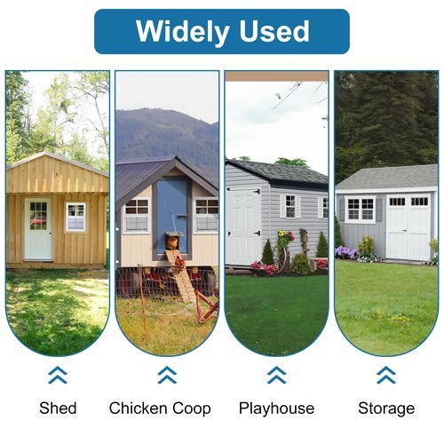 Ktondic 2 Pack Shed Window 14"X21" White Flush Mount Household Windows with Tempered Glass and Fiberglass Screen for Shed Chicken Coop Playhouse and Garage