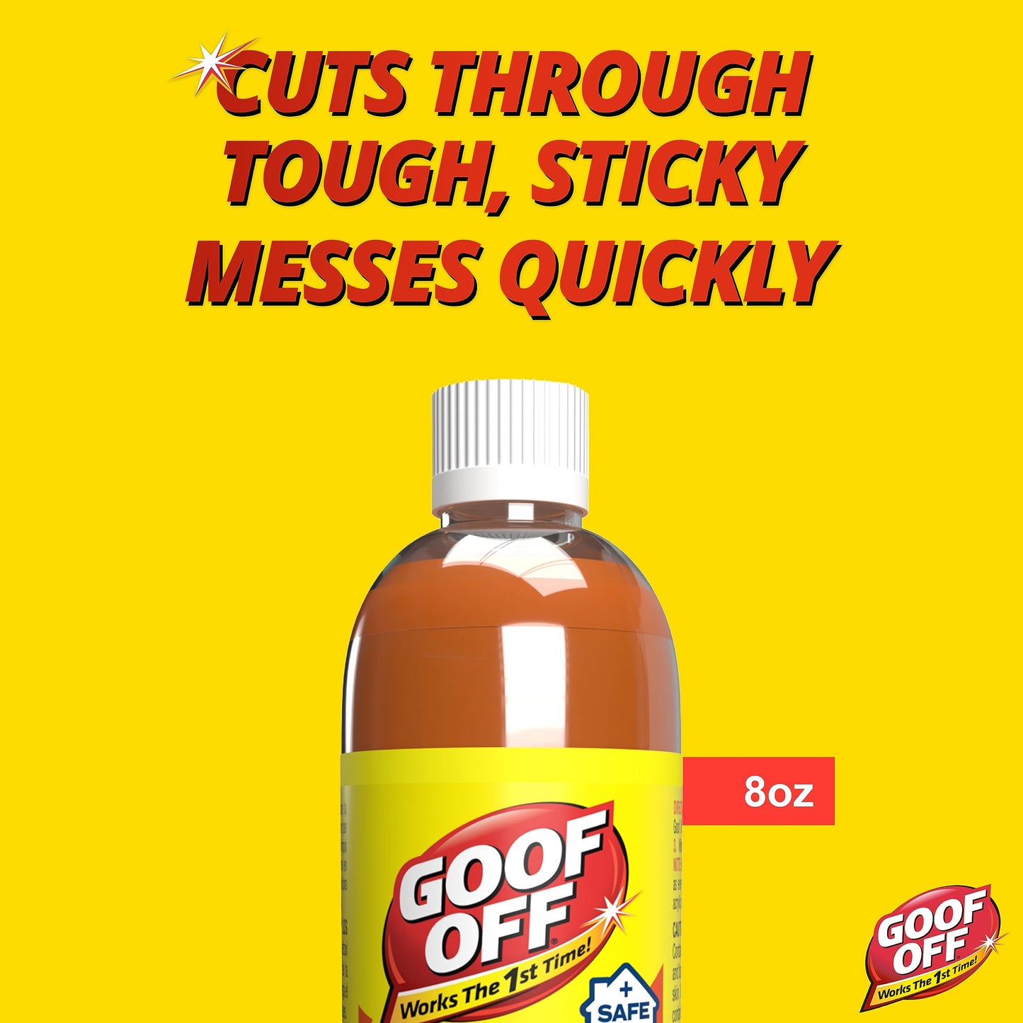 Goof Off Adhesive Gunk Remover, 8 fl. oz., Removes Stickers, Glue, Labels, Tape Residue and Adhesive, Ideal for Hard Surfaces Like Metal, Glass and Non-Acrylic Plastic