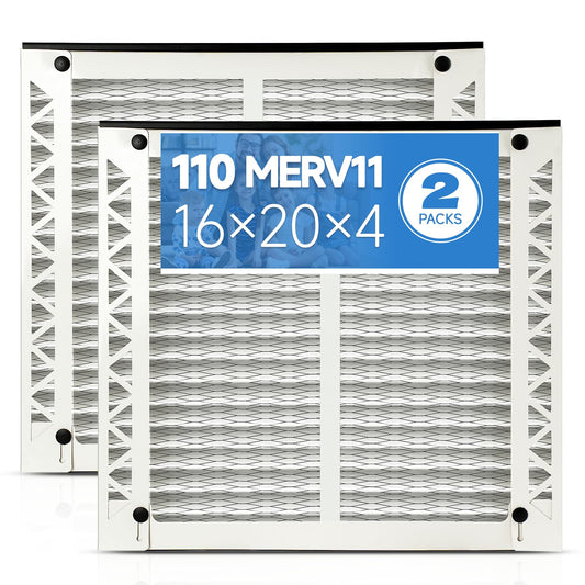 110 Replacement Filter for AprilAire 1110 Whole House Air Purifier - MERV 11, Pleated HVAC AC Furnace Filters Clean Air & Dust, 16x20x4 Air Filter for Home 2 Packs