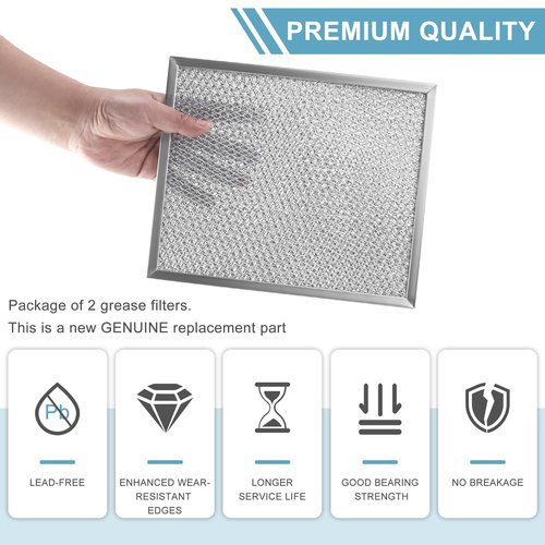 2 Pack Aluminum Range Hood filter 97006931 Replacement Compatible with Bro-an Nu-tone Range Hood Grease Filter PART#S97006931 (10-1/2 x 8-3/4 in) BP29, 88150, 99010121 by AMI PARTS