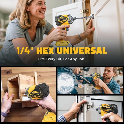 Cordless Impact Driver compatible with DeWalt 20V Max Battery, 2800 In-lbs Brushless 1/4" hex chuck Impact Driver, impact drill with 5-Speed Lightweight Power Impact Drivers, LED Light (no battery)