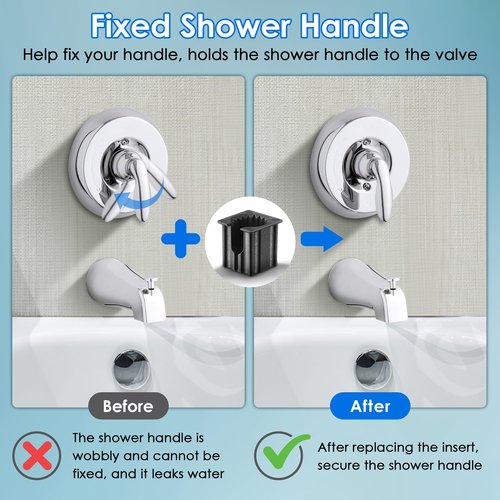 Dreyoo 5 Pcs Shower Faucet Handle Insert Compatible with Kohler, 1.5cm x 1.4cm x 1.2cm Shower Handle Parts Compatible with Kohler 1060514, Easy to Install