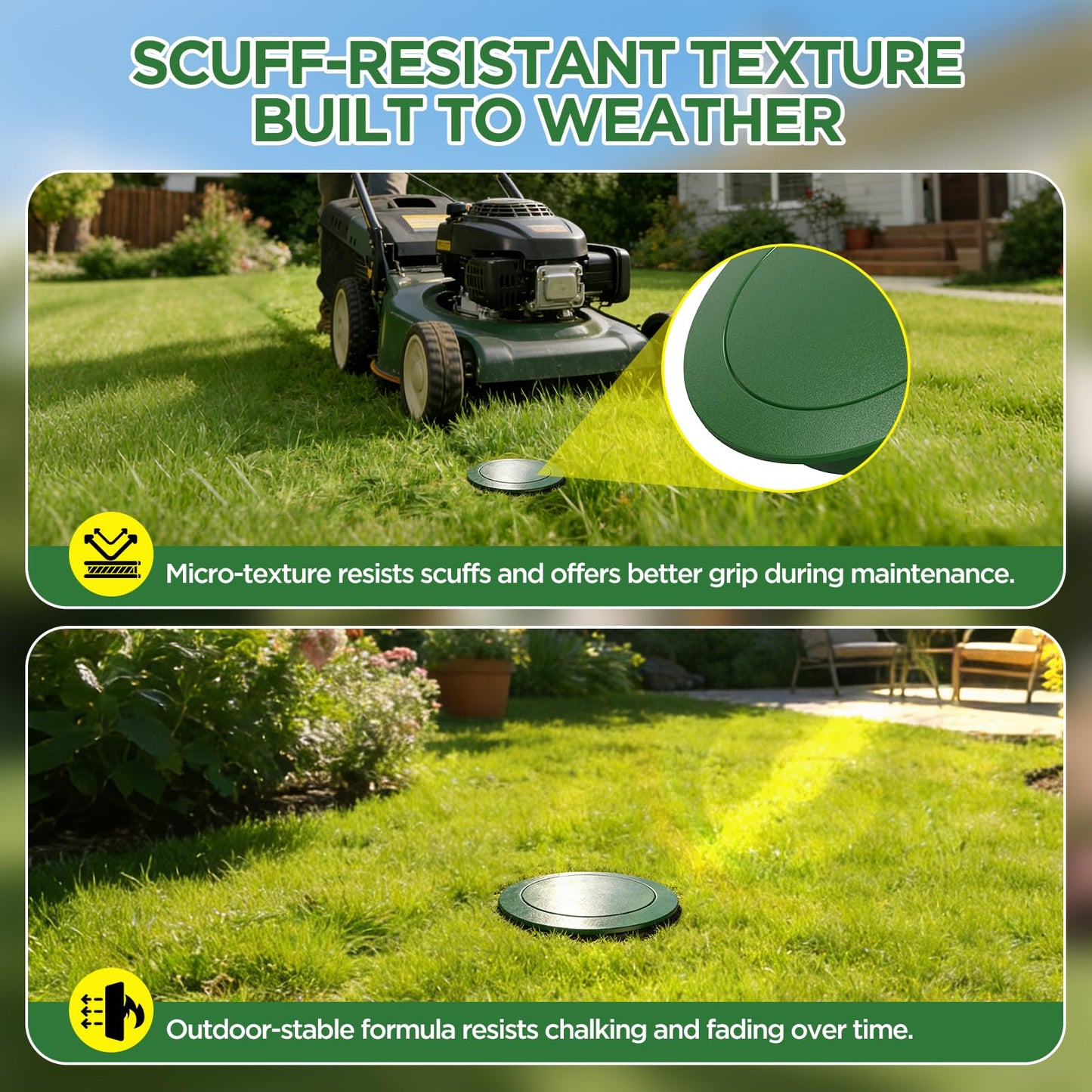 Pop Up Drainage Emitter, Fits 3-Inch and 4-Inch Sewer and Drain Fittings, Dual-Rod Outdoor Drain Cover for Yard Outlets, Downspouts, Channel Drains & Catch Basins