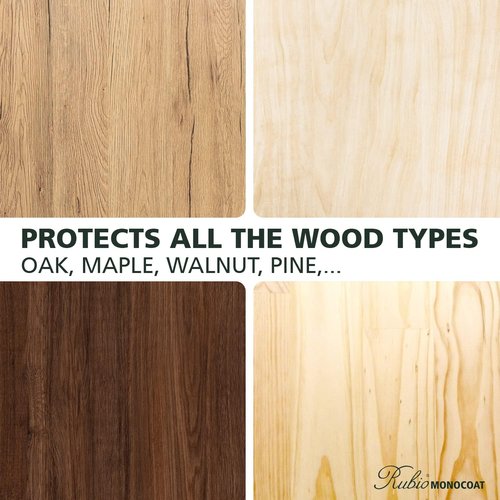 Rubio Monocoat Wood Oil Finish 175 ft² - Pure | Oil Plus 2C | Quick-Dry, Eco-Friendly Linseed Wood Oil for Indoor Use, Includes Accelerator (Part B) | Protector | 350 ml