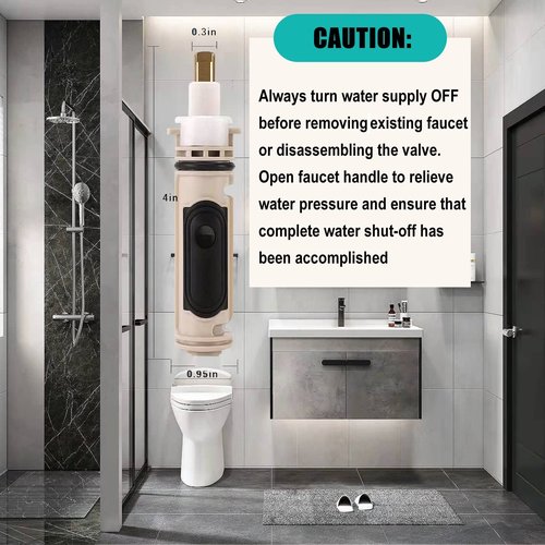 1222 Replacement Cartridge for Moen One-Handle Posi Temp Faucets,Tub Shower Replacement Part Compatible with Moen 1222 1222b Cartridge (2Pcs)