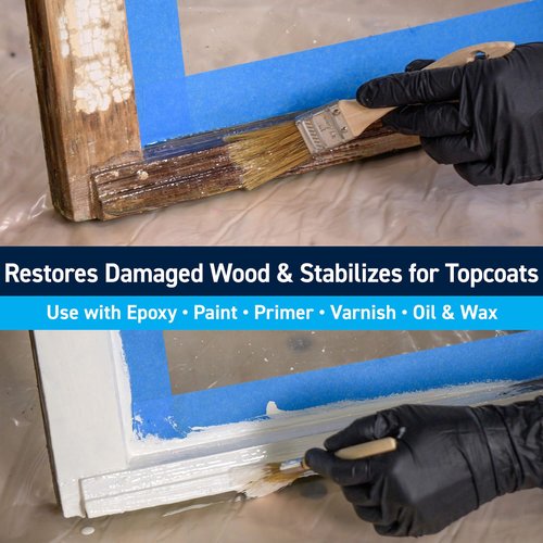 TotalBoat Clear Penetrating Epoxy Wood Sealer Stabilizer for Rot Repair and Restoration (Quart, Traditional)