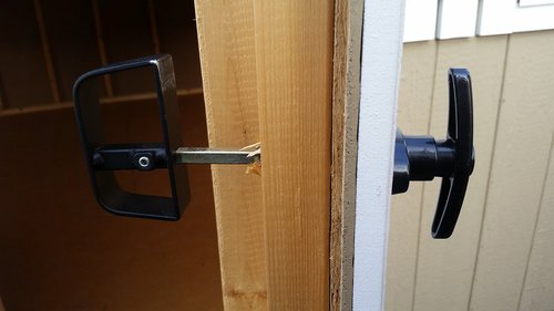 Shed Door T-Handle Lock Kit - Includes 2 Keys, 2 Screws, Allen Wrench, 4-1/2" Stem, Shed Lock, Barn Door Lock, Playhouse Lock & Chicken Coop Lock (Black) (Pack of 1)
