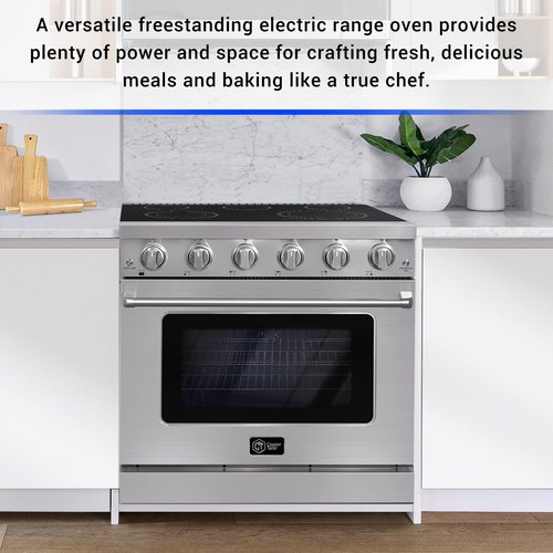 CT Copper Tailor 36 Inch Electric Range with Convection Oven,Freestanding Oven, 6.0 cu. ft. Capacity,in Stainless Steel