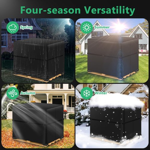 Zipper Pallet Cover,KY-HUAEN 900D Heavy Duty Pallet Covers Fits Large Pallets Up to 49.2" x 41.33" x 49.21" |Waterproof,Rip-Proof, Fade Resistant, With Fixed Rope (49.2" x 41.33" x 49.21")