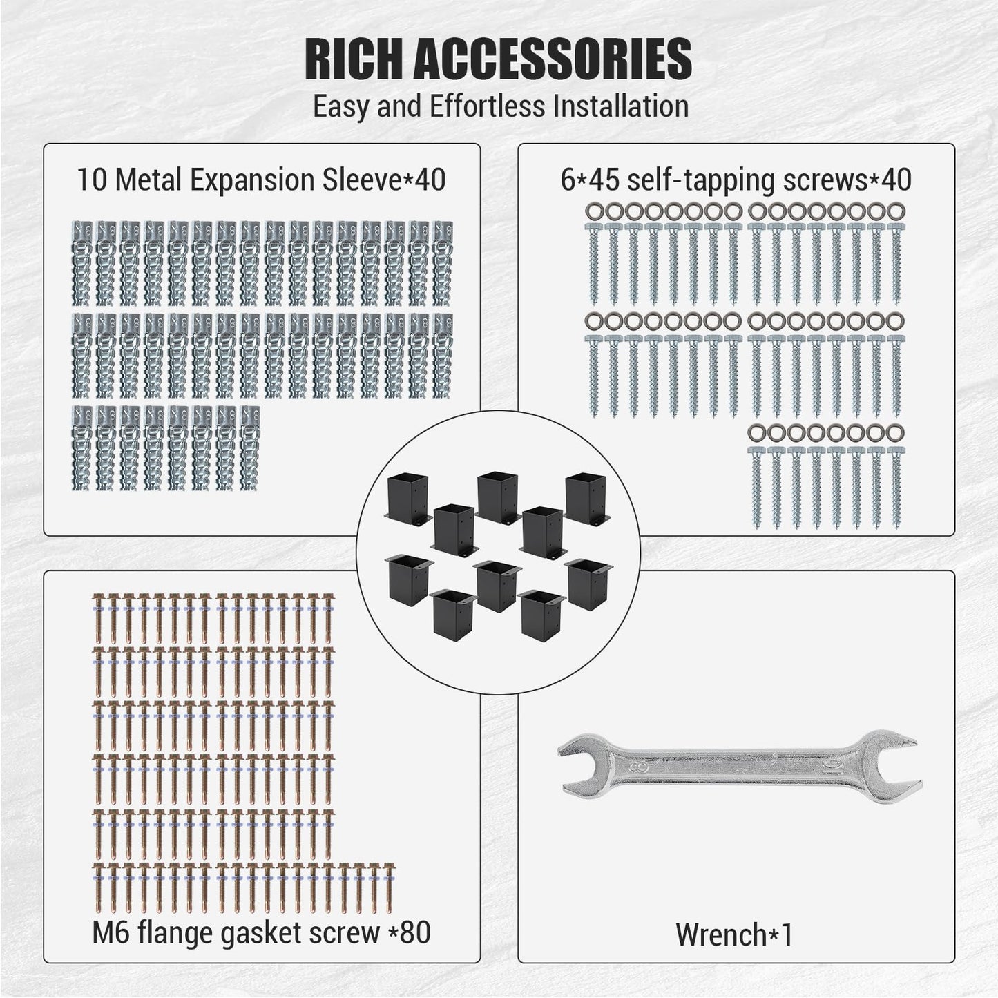 4x4 Metal Post Base,10 Pack 4x4 Post Base for Deck - Heavy Duty Steel Brackets with Hardware Kit | Powder-Coated Rust-Resistant Post Anchors (Fits 3.5"x3.5" Lumber) | Fence, Pergola, Gazebo Mount