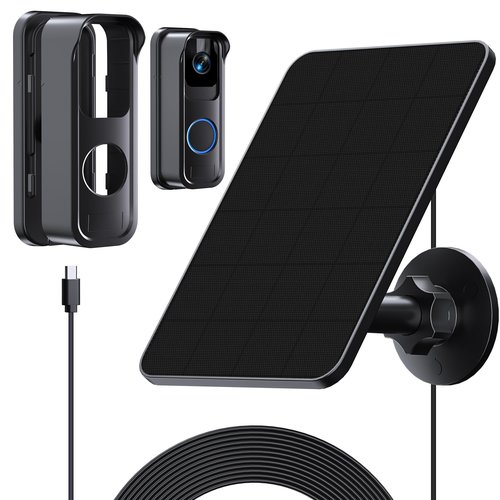 Solar Charger and Mount for Blink Video Doorbell&Blink Outdoor 4(4th)(Not Included),4W Solar Panel Waterproof with 13ft Charging Cable and No-Drill Doorbell Mounting Bracket for Blink Doorbell Camera