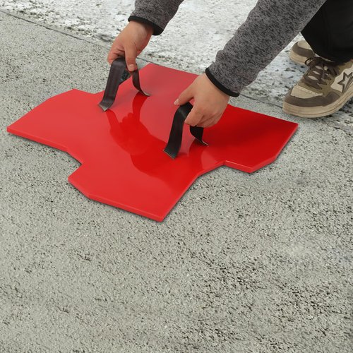 FiueStur 23x23 Inch Realistic Stone Crack Concrete Stamp Textured Mat for Patio Walkway Driveway Non-Slip Durable PU Mold Easy to Clean