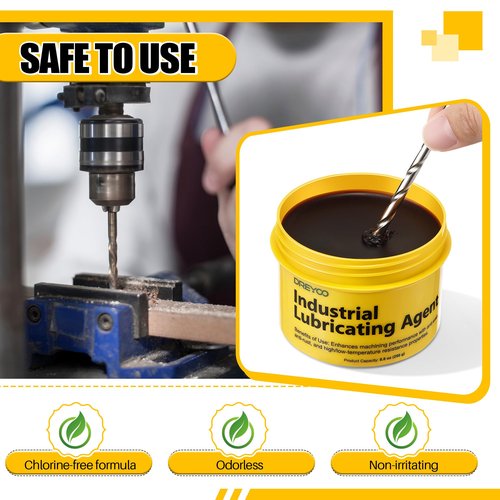 Dreyoo Cutting Paste for Drilling Metal, 8.8 oz Jar Metal Drill Bit Cutting Oil Tapping Wax, Industrial Saw Blade Lubricant, Machine Drill Paste for Drilling, Tapping, Sawing, Milling