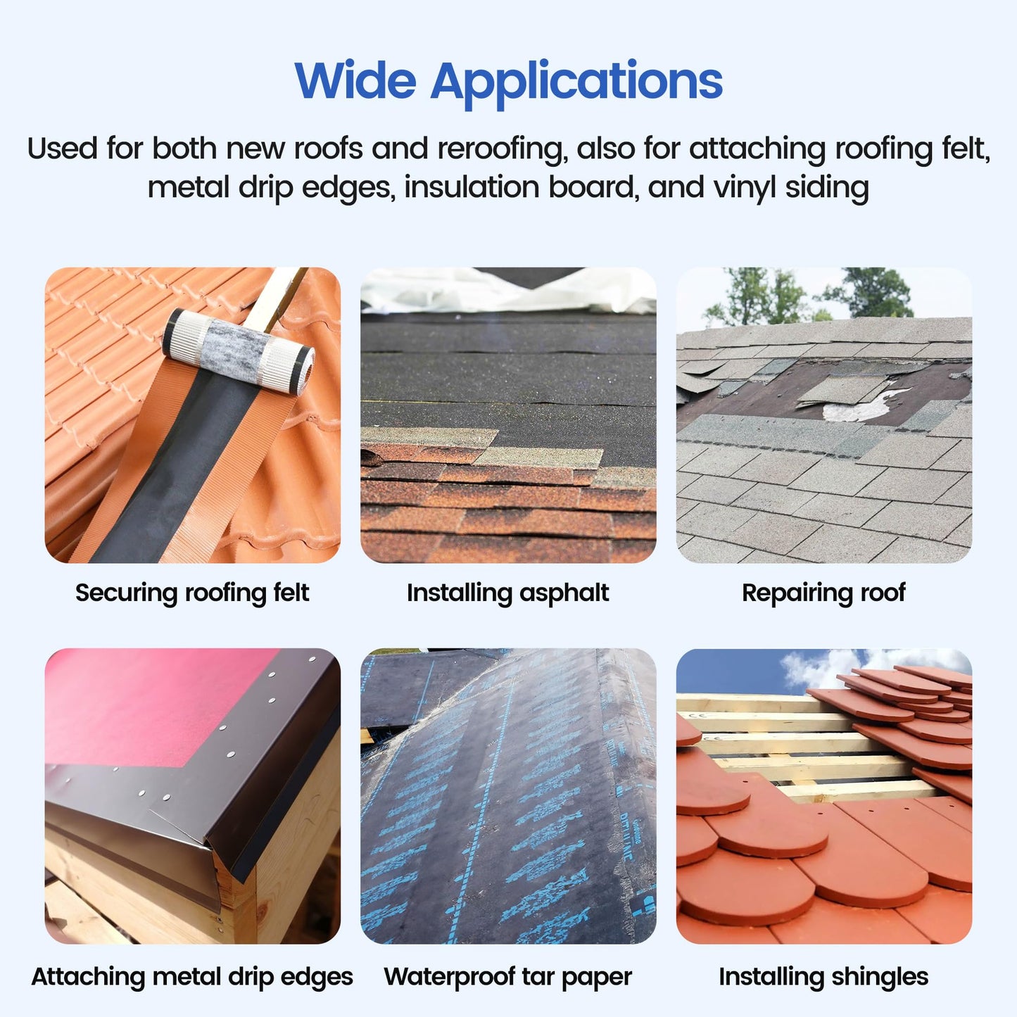 meite Roofing Nails 15 Degree Electro Galvanized Coil Nails 1-1/2-Inch, Rust-Proof Big Head Roofing Nails for Electric or Pneumatic Nailer Gun, Wire-Collated Coil Nails for Lathing Sheathing, 7200PCS