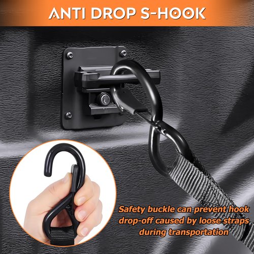 2PCS Retractable Ratchet Straps for 2015-2025 Ford F150 & Raptor, 10 Ft Super Duty Truck Self Retracting Tie Down Anchor Auto Ratchet Straps Replacement for F-150/F250/F350/F450/F550 Bed Accessories