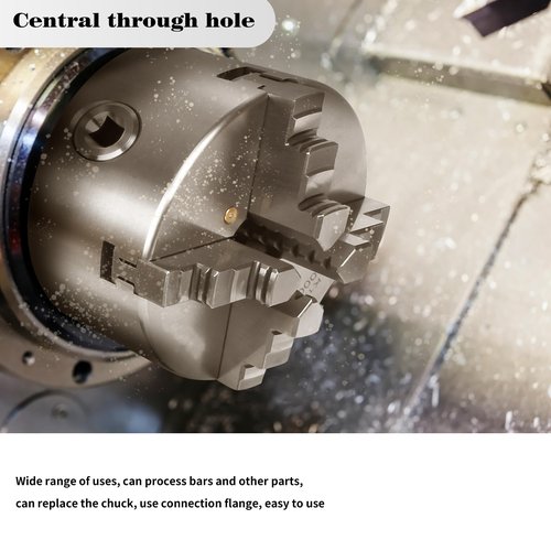 RATTMMOTOR 5" 4-Jaw K12-125mm Self-Centering Lathe Linkage Chuck 3000R/Min 100N.m 17KN, Precision Machining Center Wood Metal Lathe Chuck 30mm Through-Hole for CNC Router Engraver Milling Machine