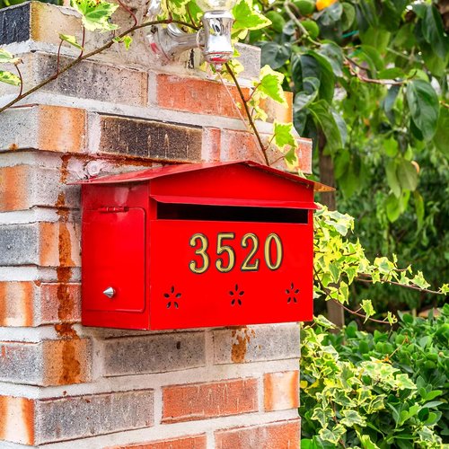 Gold Mail Box Numbers,2 Packs 0-9 3D Reflective Mailbox Numbers For Apartment House Trash Bins Office Hotel Room（2 Inch）