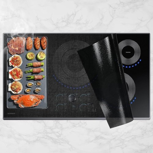 Cook's Aid Large Induction Cooktop Protector Mat 21.2x35.4 Inch,Translucent (Magnetic) Stove Top Cover for Electric Stove, Silicone Stove Mat for Glass Top Stove,Glass Top Stove Cover (LTSICT10)