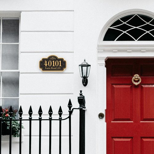 Custom House Address Sign for Outside, Personalized Address Plaque Outdoor, Used for Home,Street, House (Black/Silver)