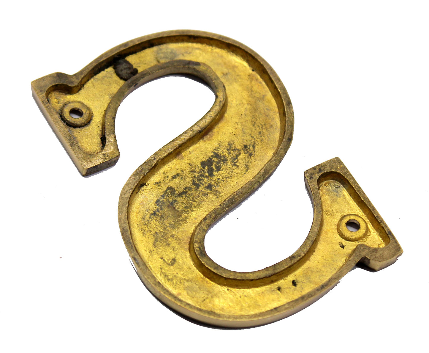 eSplanade Brass House Hotel Door Name Plaque - Golden - 4" Inches ('A' Alphabet - 4") ('S' Alphabet - 4")