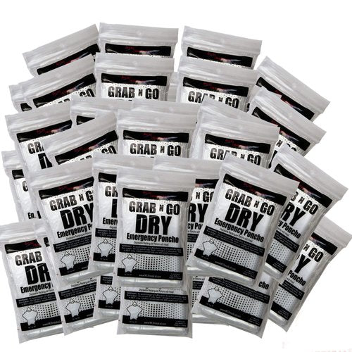 MCR Medical Pack of 50 Disposable Rain Ponchos with Hood, Clear