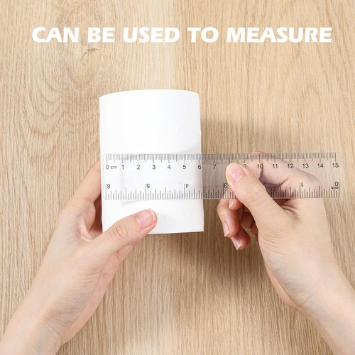 8 Pack 6 Inch Ruler Plastic Straight, Transparent Measuring Tool, Transparent Small Ruler with Inches and Metric Measuring for School, Office,and Home Use
