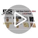 JQK Brushed Satin Stainless Steel Closet Door Ball Catch Hardware 2 Pack - Adjustable