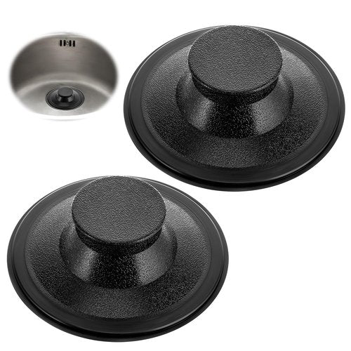 2 PCS Rubber Sink Stopper, 3.3 Inch Plastic Garbage Disposal Stopper Standard Drain Stoppers Kitchen Sink Plug Replacement Kitchen Sinks Drain Cover (Black)