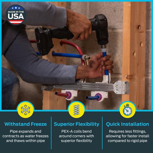 SharkBite 1/2 Inch x 100 Feet Red PEX-A, Flexible Water Pipe Tubing for Plumbing, UA60R100