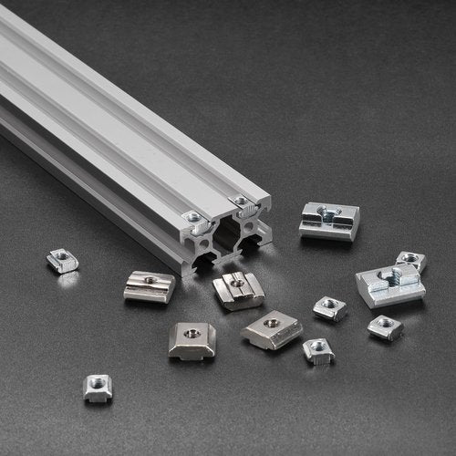 uxcell T Nuts, 20pcs - Nickel Plated Carbon Steel T Slot Bolts, 4040 Series M5 Hammer Head Fastener, Sliding T Nuts for Aluminum Extrusion Profile (Silver)