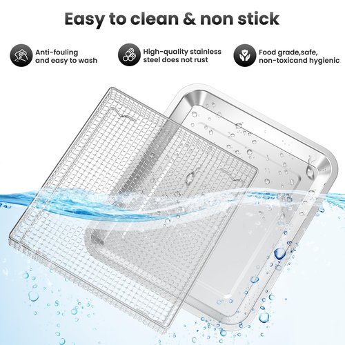 Stainless Steel Air Fryer Basket and Tray,Compatible with Cuisinart Airfryer TOA-060 and TOA-065