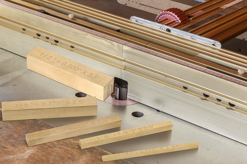 LOSTRONAUT Brass Setup Blocks Height Gauge Set - Set of 5 Table Saw Accessories for Woodworkers - Bars Include Laser Engraved Size Markings - Woodworking Tool - Brass Bar