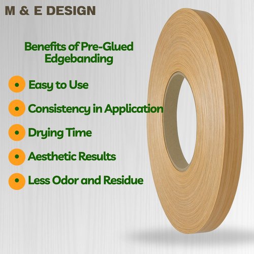 Pre Finish & Pre-Glued Edge Banding White Oak 13/16" x 250' Roll - Easy Application Iron-On Edge Banding