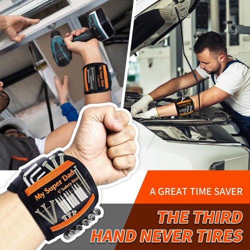 Fathers Day Unique Dad Gifts from Daughter Son, MY SUPER DAD Magnetic Wristband Tool Gifts for Dad, Dad Birthday Gift, Best Dad Gifts, Gifts for Dad Who Wants Nothing, Ideal Fathes Day Presents