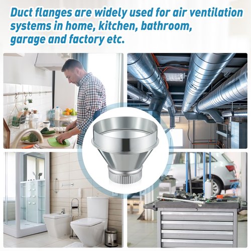 Otoolling 7 Inch to 4 Inch Duct Reducer Increaser Galvanized Steel Air Duct Adapter Round Crimped Pipe Connector Fitting Coupling for HVAC Ventilation Systems