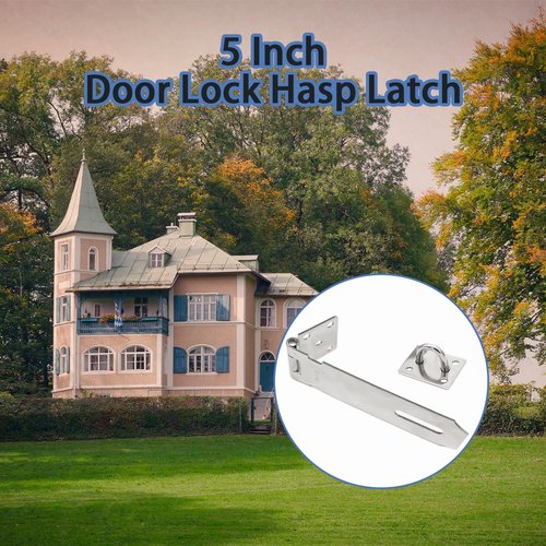 Tmyjfjingxi 3PCS 5Inch Door Lock Hasp Latch Stainless Steel Safety Padlock Latches Hardware Extra Thick Hasp Lock Latch with Screws for Doors, Cabinets, Closets,.etc