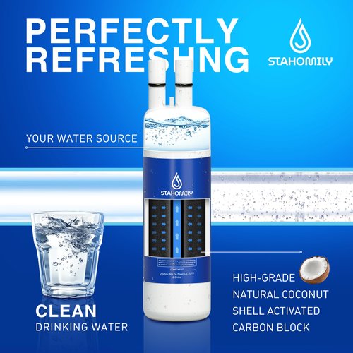 STAHOMILY W10295370A water filter replacement for Whirlpool EDR1RXD1, Everydrop Filter 1, W10295370, WHR1RXD1, KAD1RXD1, P4RFWB, P8RFWB2L, Compatible with Kenmore 46-9930, 46-9081，Pack of 3