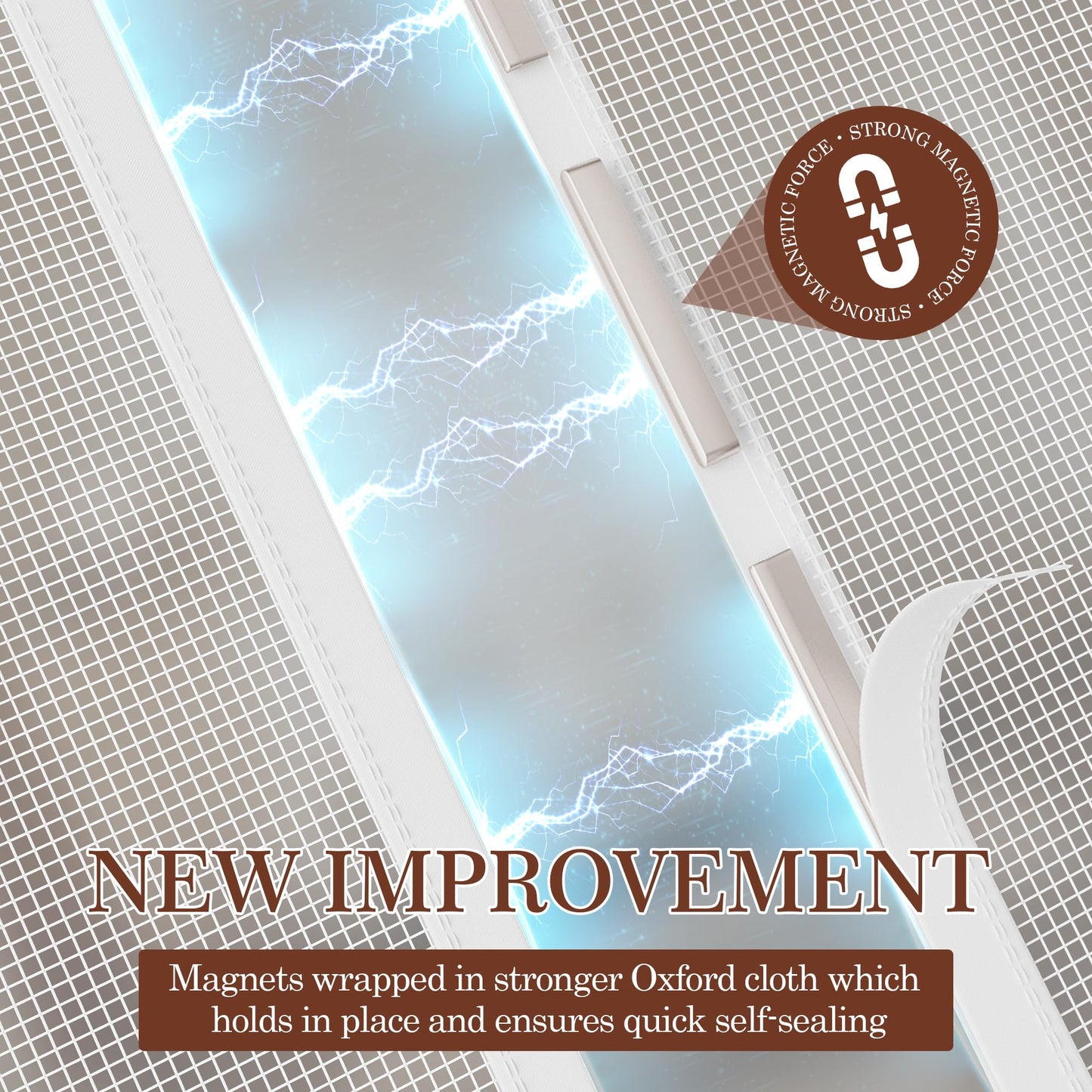 Yotache White Magnetic Screen Door Fit 72" x 80" Doors, Screen Size 74" x 81" Double Door Net Curtain for Sliding Door