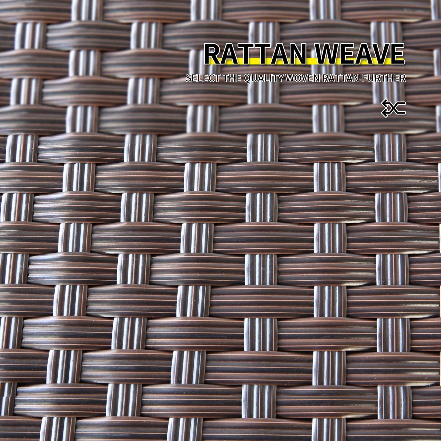Valita Goognice Outdoor PE Wicker Side Table with Storage Patio Resin Rattan End Table Square Container for Furniture Covers, Toys and Gardening Tools Brown