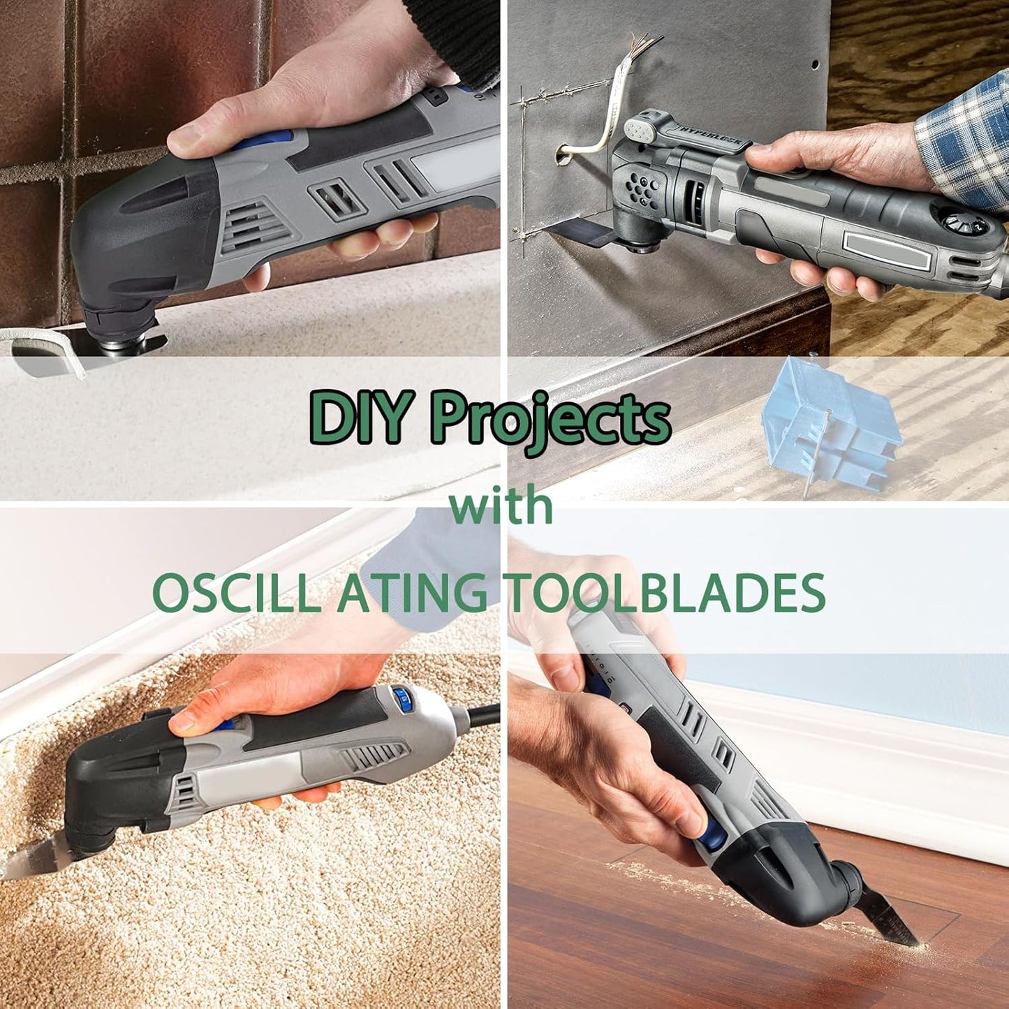 55 PCS Oscillating Saw Blades Quick Release Universal oscillating Tool Blades Wood Plastics and Metal Multitool Blade Kits for Wood fit Dewalt Rockwell Milwaukee Makita Ryobi