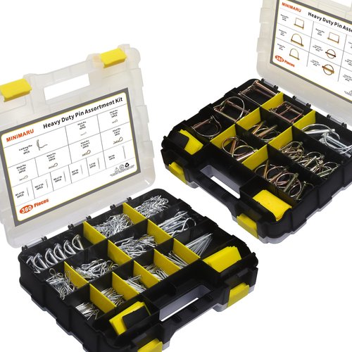 380 Pcs Heavy Duty Pin Kit, Hitch, R, Hair, Lynch, PTO Pins for Trucks, Trailers, Tractors, Mowers, Accessories, Farm, Lawn, Hitches, Garden