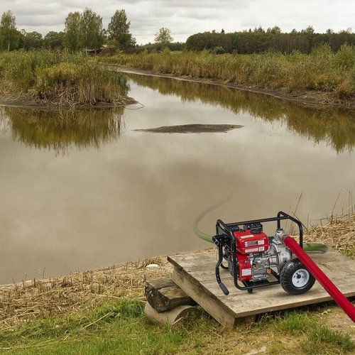 Portable Firefighting Water Pump Kit, 212cc Gasoline Engine, 2" Intake/Discharge w/ 1-1/2" Reducer